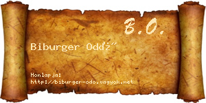 Biburger Odó névjegykártya